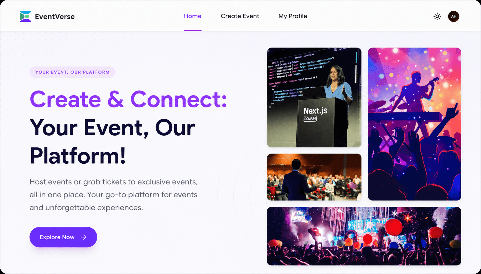 EventVerse screen