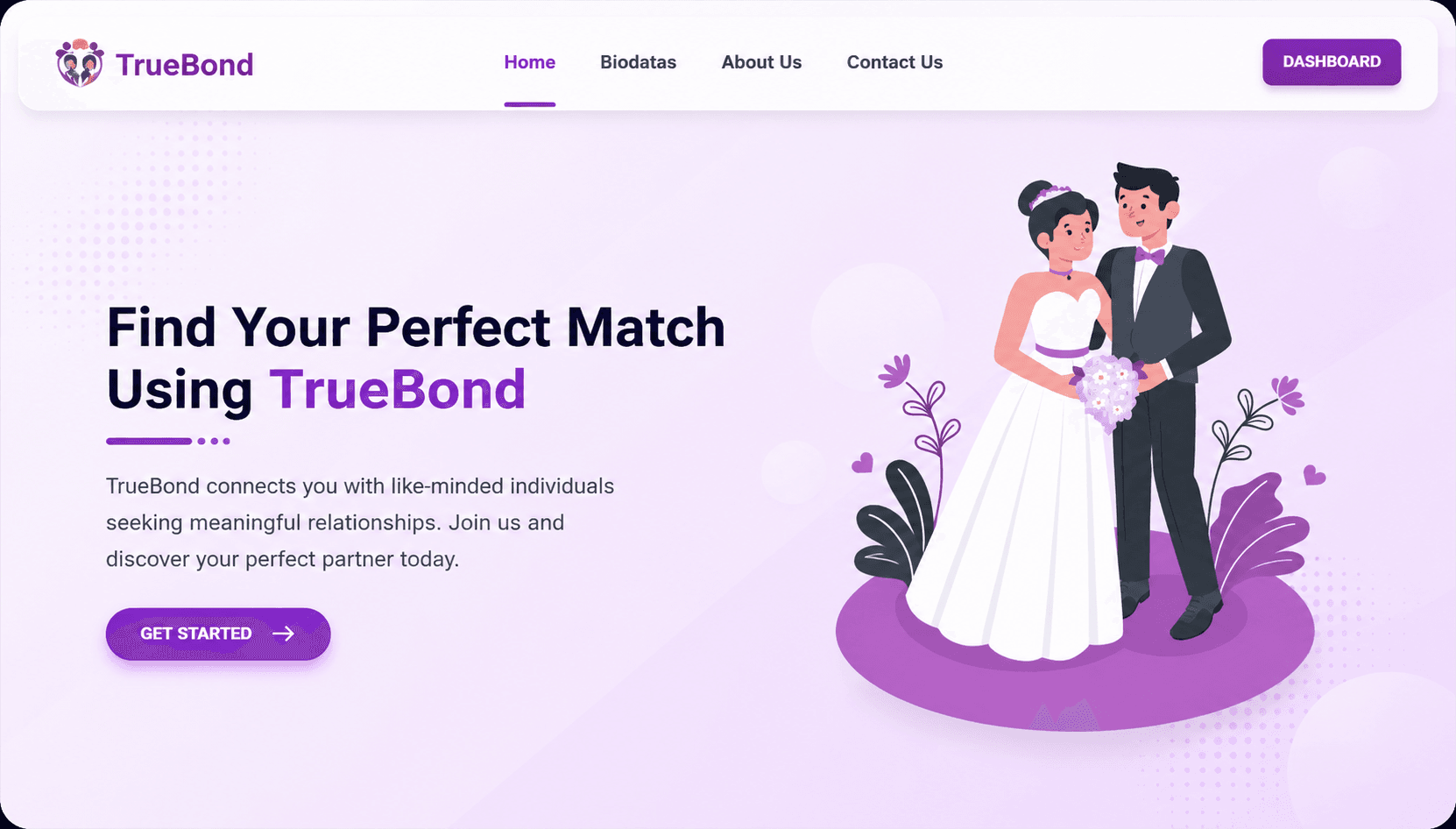 Truebond Matrimony screen